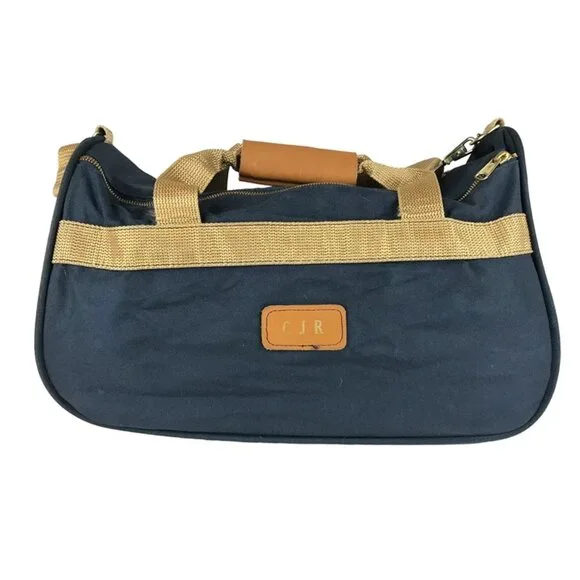 Boyt Unisex Blue Brown Double Handles Detachable Adjustable Strap Duffle Bag
